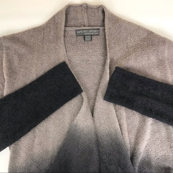 Barefoot Dreams Open Front Cardigan Sweater Gray Ombré Bamboo Chic Lite - Picture 16 of 16